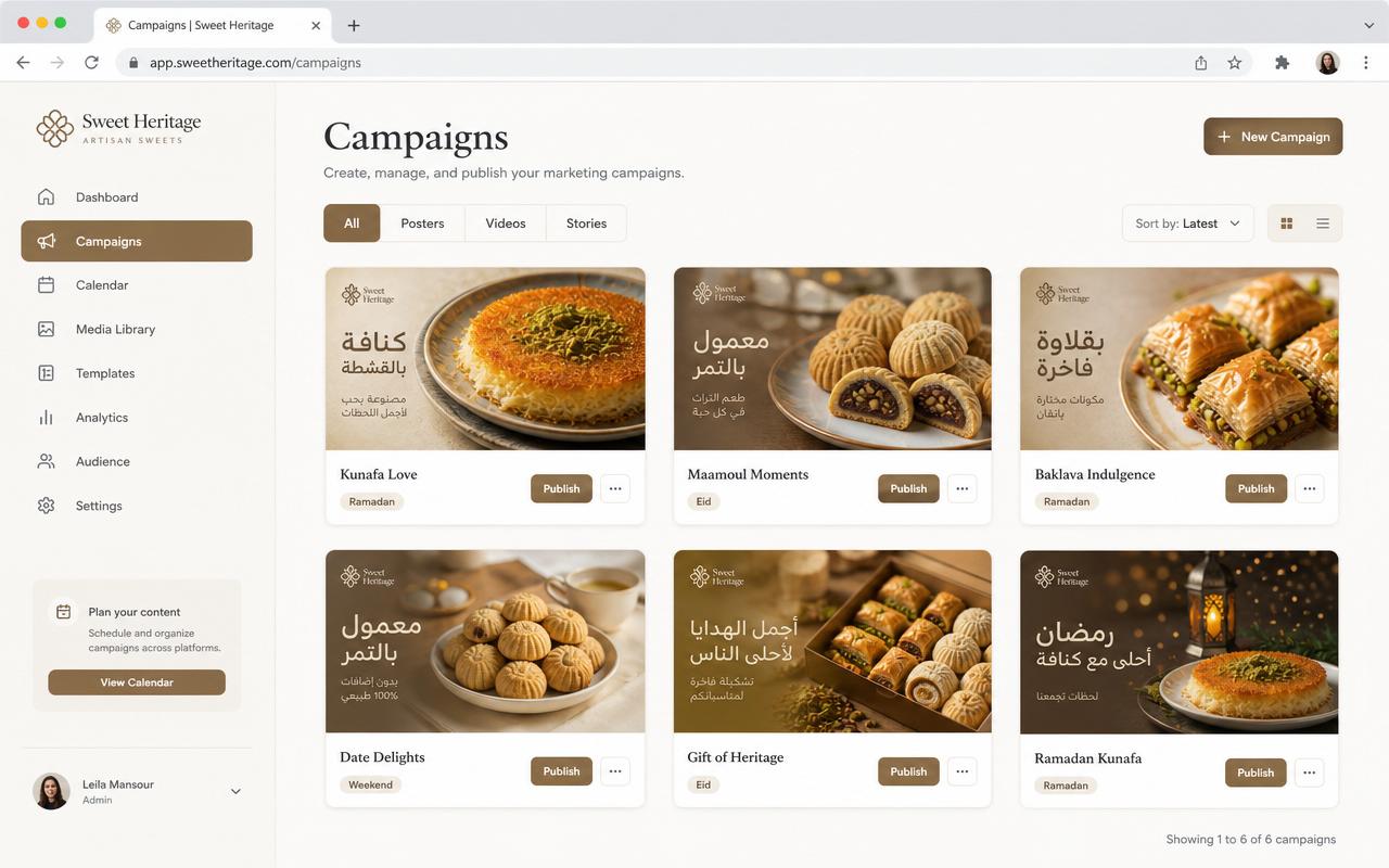 Ready-to-publish campaigns